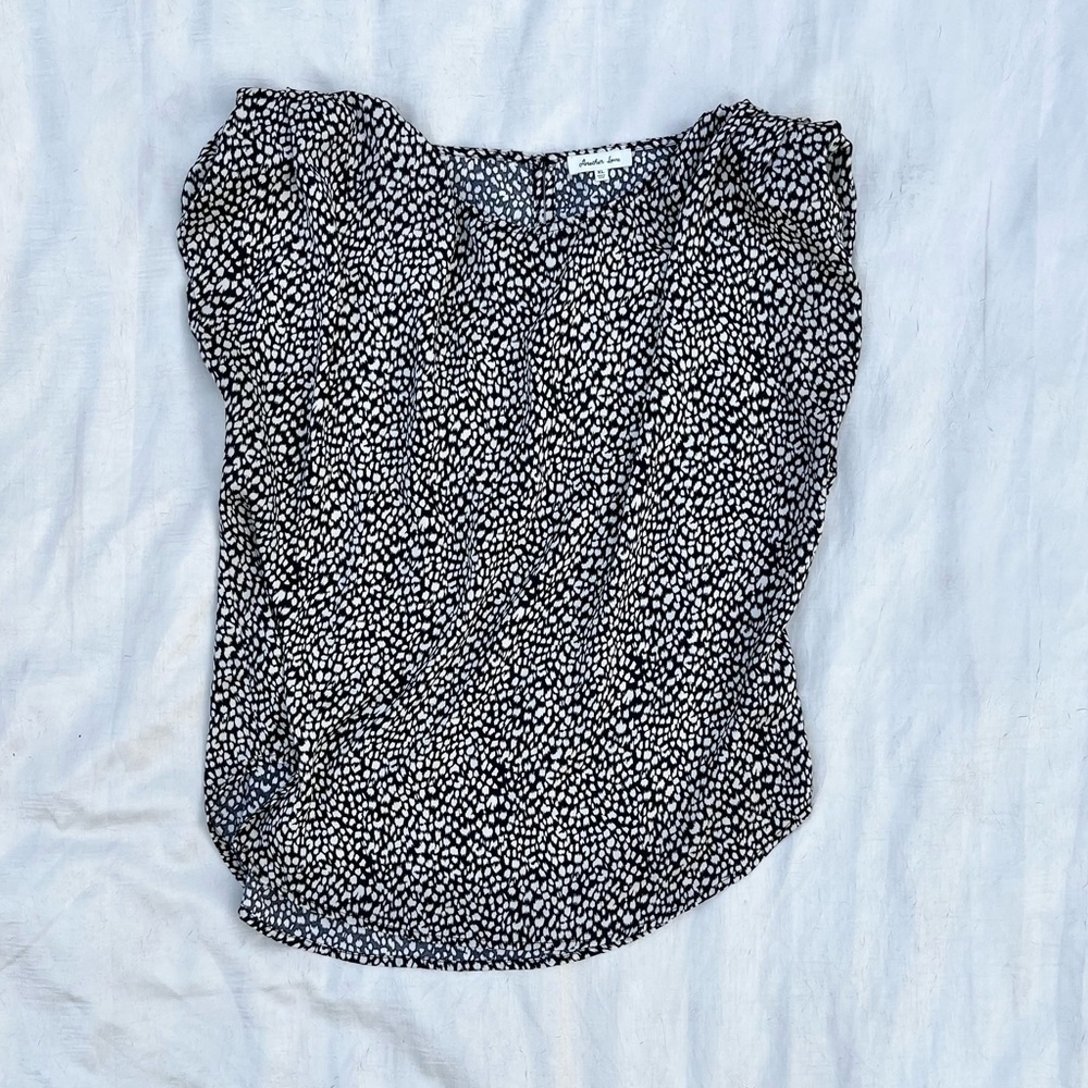 Another Love - Monochrome Abstract Blouse with Stitched in Shoulder Pads